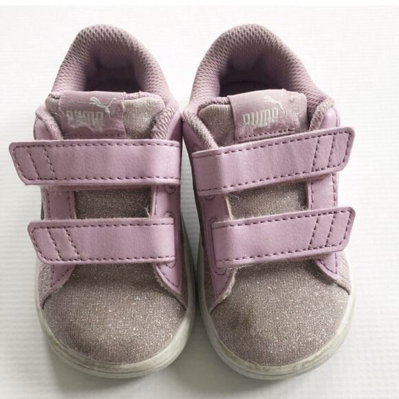 Puma Pink Glitter Sneakers Size 6 - Picture 3 of 10